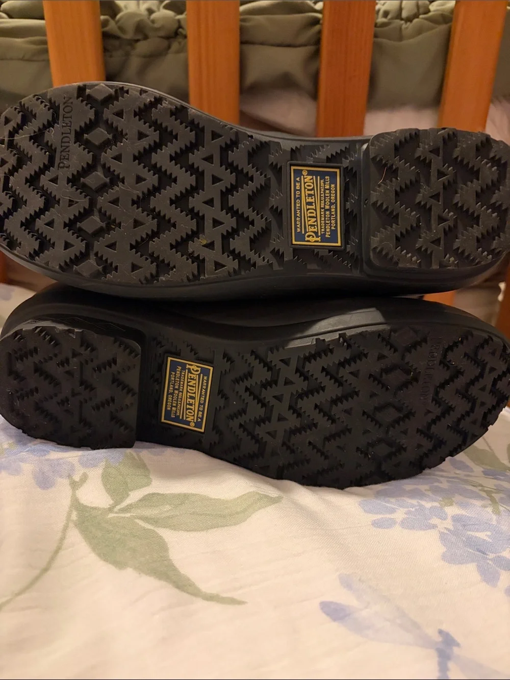 Pendleton Black Rain Boots with Gold Hardware NWOT -Sz 9